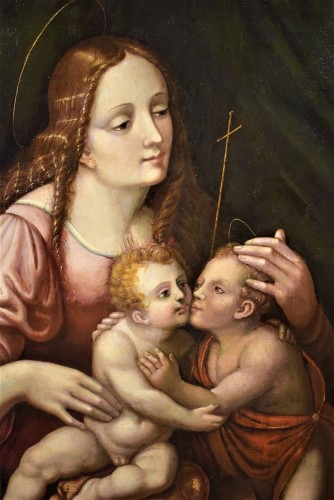 Tableaux et dessins Tableaux XVIe siècle - Vierge à l'Enfant et Saint Jean Baptiste - atelier de Giampietrino (1480-1553)